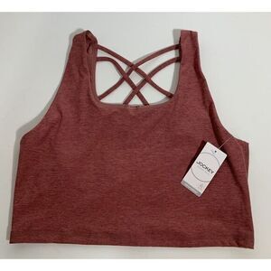 Jockey Sports Bra XL Medium Support Mesa Rose Heather‎ Moisture Wicking NEW NWT